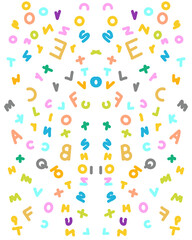 seamless colorful alphabets pattern with notes good for background use