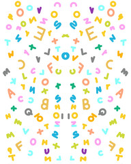 seamless colorful alphabets pattern with notes good for background use