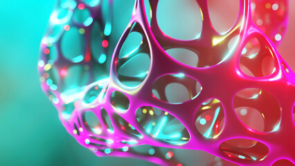 Abstract background, purple blue shapes in 3d space, technology and science wallpaper 3d render illustration.
