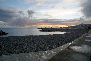 scenic sunset on madeira island