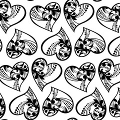 Obraz premium seamless outline pattern for Valentines day