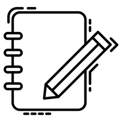 notebook with pencil icon