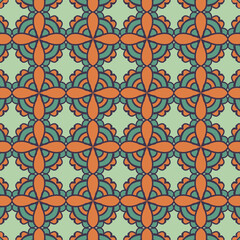 Floral pattern, vintage geometric pattern. Retro style and Aesthetic.