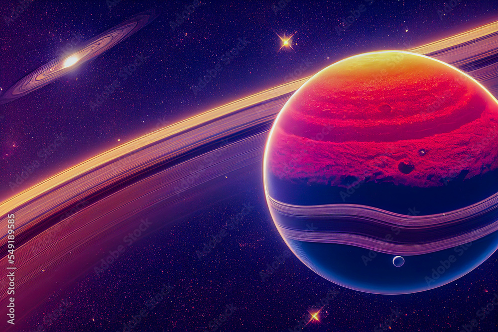 Wall mural planet in space background generative ai illustration