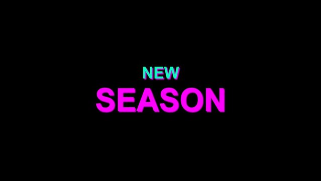 Animation of new season text on black background. shopping and retail concept digitally generated video.