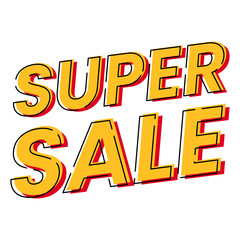 Vector of Super Sale text design, suitable for advertising content