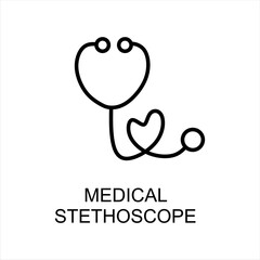 Stethoscope icon, design inspiration vector template for interface and any purpose. Medical stethoscope line art icon. vector eps10