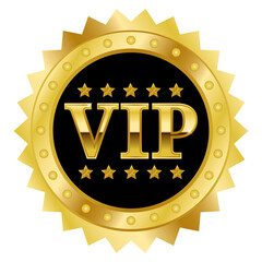 Web Gold and Black VIP stamp medal sticker with Stars transparent png - obrazy, fototapety, plakaty