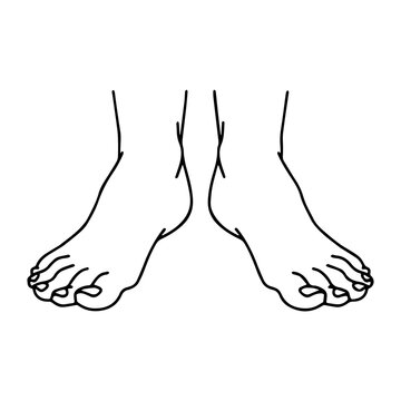 recommend clip art: Vector Cartoon outline, Top view of Human man Left and right foot standing. Hand drawn linear sketchy. You can use this image for fashion design and etc.