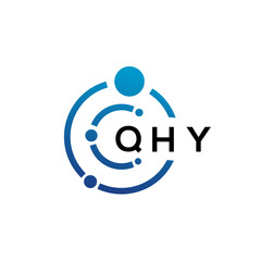 QHY letter technology logo design on white background. QHY creative initials letter IT logo concept. QHY letter design.