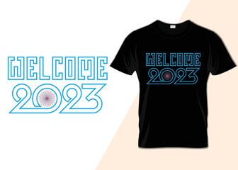 Happy new year 2023 Typography T-shirt design