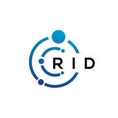 RID letter technology logo design on white background. RID creative initials letter IT logo concept. RID letter design.