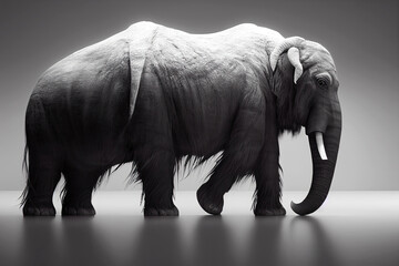 Deformed elephant with five legs