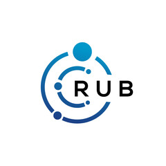 Obraz na płótnie Canvas RUB letter technology logo design on white background. RUB creative initials letter IT logo concept. RUB letter design.