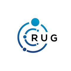 RUG letter technology logo design on white background. RUG creative initials letter IT logo concept. RUG letter design.