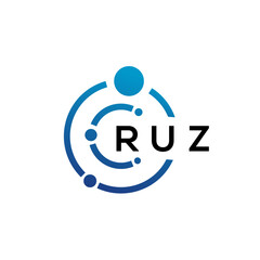 Fototapeta na wymiar RUZ letter technology logo design on white background. RUZ creative initials letter IT logo concept. RUZ letter design.