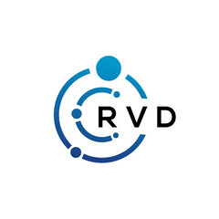 Fototapeta na wymiar RVD letter technology logo design on white background. RVD creative initials letter IT logo concept. RVD letter design.