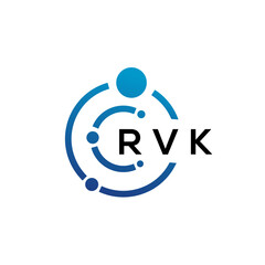 RVK letter technology logo design on white background. RVK creative initials letter IT logo concept. RVK letter design.