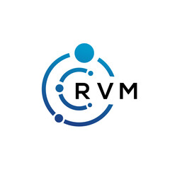 RVM letter technology logo design on white background. RVM creative initials letter IT logo concept. RVM letter design.