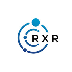Fototapeta na wymiar RXR letter technology logo design on white background. RXR creative initials letter IT logo concept. RXR letter design.