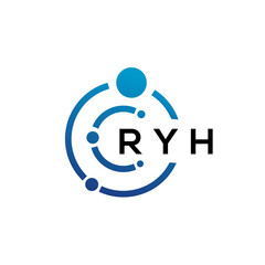 RYH letter technology logo design on white background. RYH creative initials letter IT logo concept. RYH letter design.