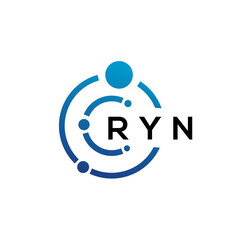 Fototapeta na wymiar RYN letter technology logo design on white background. RYN creative initials letter IT logo concept. RYN letter design.