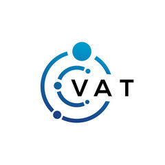 VAT letter technology logo design on white background. VAT creative initials letter IT logo concept. VAT letter design.