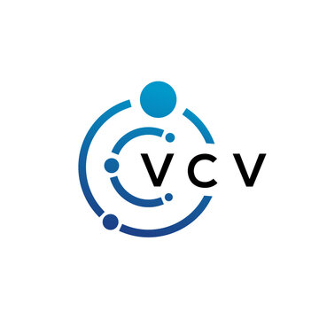 VCV letter technology logo design on white background. VCV creative initials letter IT logo concept. VCV letter design.