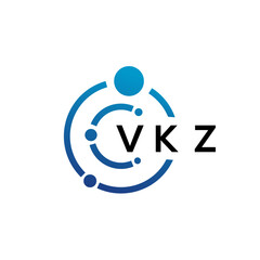 VKZ letter technology logo design on white background. VKZ creative initials letter IT logo concept. VKZ letter design.