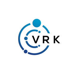 VRK letter technology logo design on white background. VRK creative initials letter IT logo concept. VRK letter design.