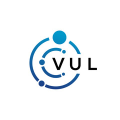 VUL letter technology logo design on white background. VUL creative initials letter IT logo concept. VUL letter design.