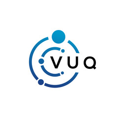 VUQ letter technology logo design on white background. VUQ creative initials letter IT logo concept. VUQ letter design.