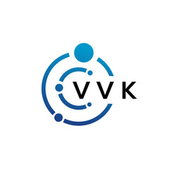 VVK letter technology logo design on white background. VVK creative initials letter IT logo concept. VVK letter design.