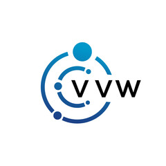 VVW letter technology logo design on white background. VVW creative initials letter IT logo concept. VVW letter design.