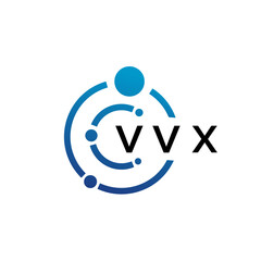 VVX letter technology logo design on white background. VVX creative initials letter IT logo concept. VVX letter design.