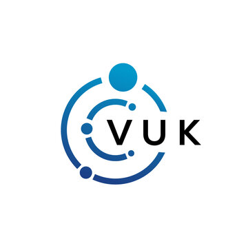 VUK letter technology logo design on white background. VUK creative initials letter IT logo concept. VUK letter design.