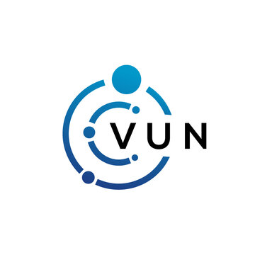 VUN letter technology logo design on white background. VUN creative initials letter IT logo concept. VUN letter design.