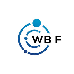 WBF letter technology logo design on white background. WBF creative initials letter IT logo concept. WBF letter design.