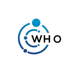 WHO letter technology logo design on white background. WHO creative initials letter IT logo concept. WHO letter design.