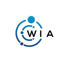 WIA letter technology logo design on white background. WIA creative initials letter IT logo concept. WIA letter design.