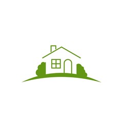 House real estate logo design isolated on white background