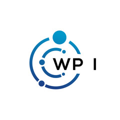 WPI letter technology logo design on white background. WPI creative initials letter IT logo concept. WPI letter design.