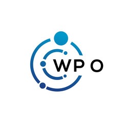 WPO letter technology logo design on white background. WPO creative initials letter IT logo concept. WPO letter design.