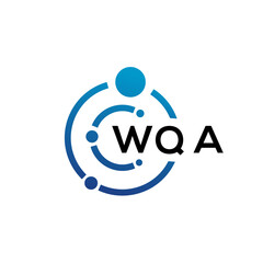 WQA letter technology logo design on white background. WQA creative initials letter IT logo concept. WQA letter design.