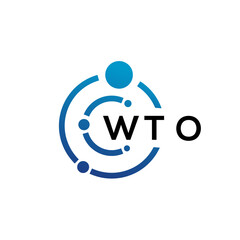 WTO letter technology logo design on white background. WTO creative initials letter IT logo concept. WTO letter design.