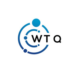 Fototapeta na wymiar WTQ letter technology logo design on white background. WTQ creative initials letter IT logo concept. WTQ letter design.