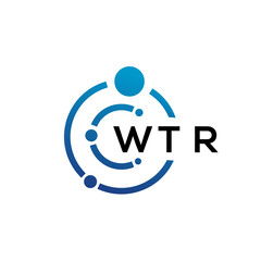 WTR letter technology logo design on white background. WTR creative initials letter IT logo concept. WTR letter design.