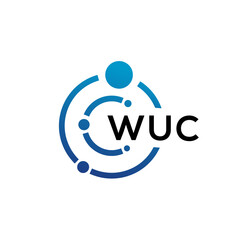WUC letter technology logo design on white background. WUC creative initials letter IT logo concept. WUC letter design.