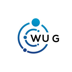 WUG letter technology logo design on white background. WUG creative initials letter IT logo concept. WUG letter design.