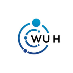 WUH letter technology logo design on white background. WUH creative initials letter IT logo concept. WUH letter design.